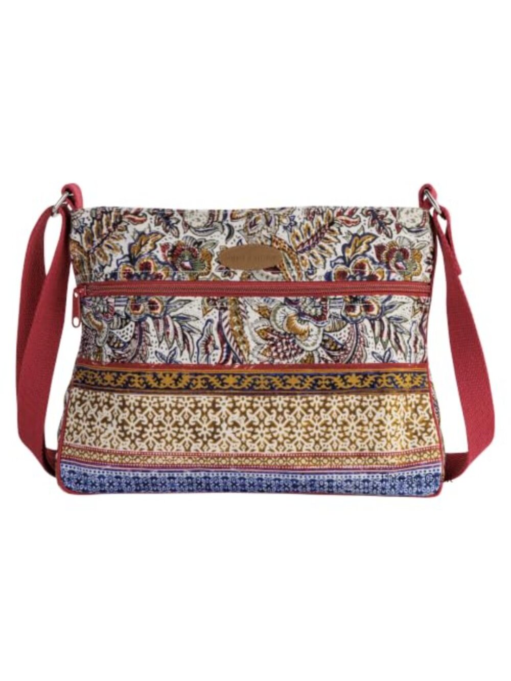 Cotton Canvas Crossbody Bag YKK Zip Everyday Travel Purse